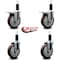Service Caster 5'' Maroon Poly Swivel 1-1/4'' Expanding Stem Caster Set 2 Total Lock Brakes, 4PK SCC-EXTTL20S514-PPUB-MRN-2-S-2-114 - alternate 5